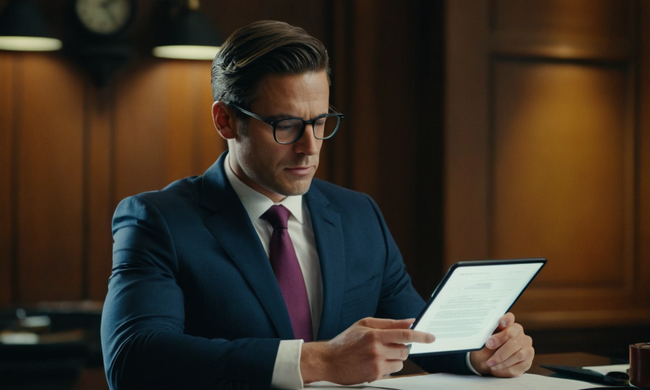 Profesionales de negocios negociando detalles de contrato en un escritorio en medio de documentos corporativos.
